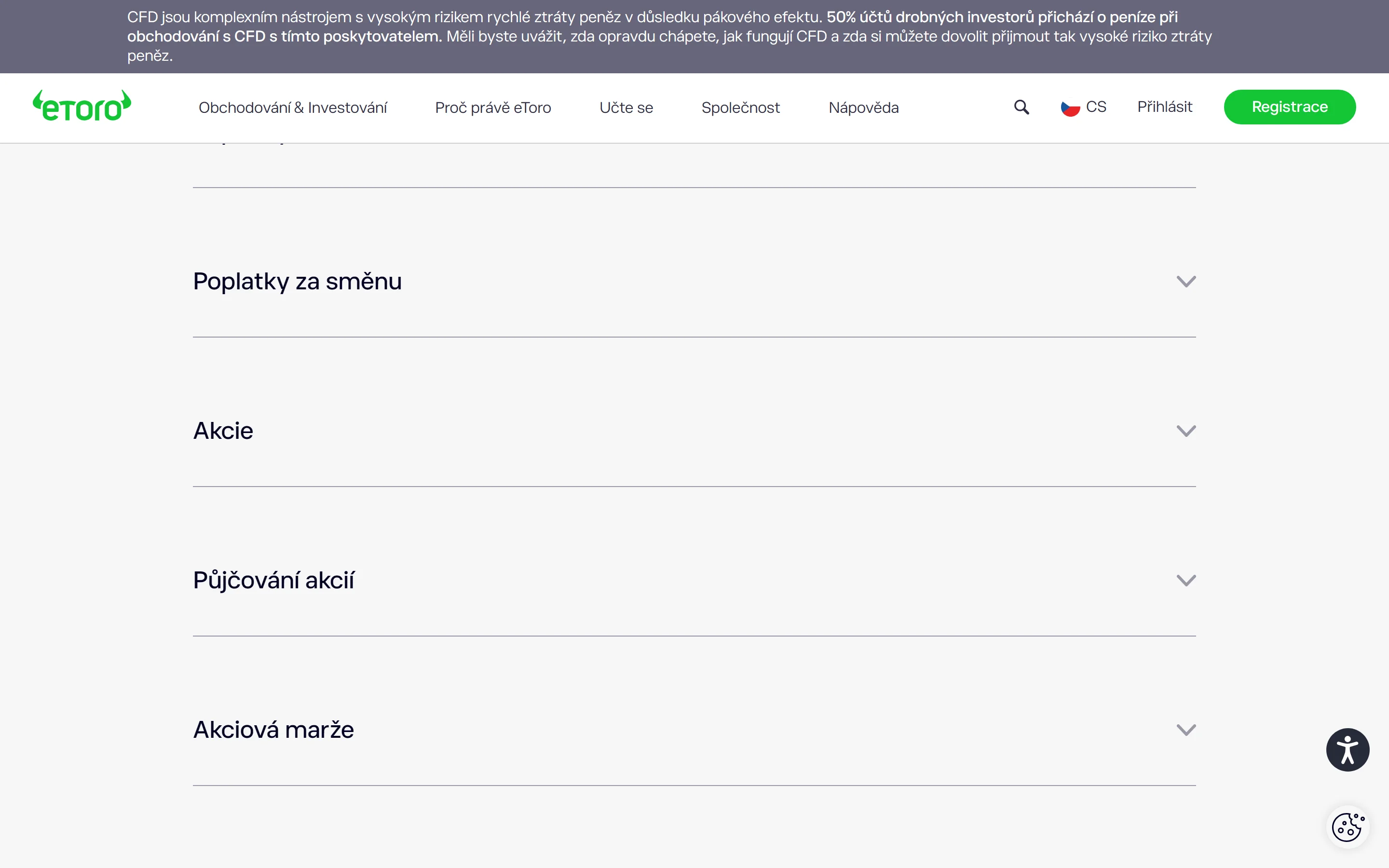 Přehled poplatků eToro – komise, směna měn a výběry