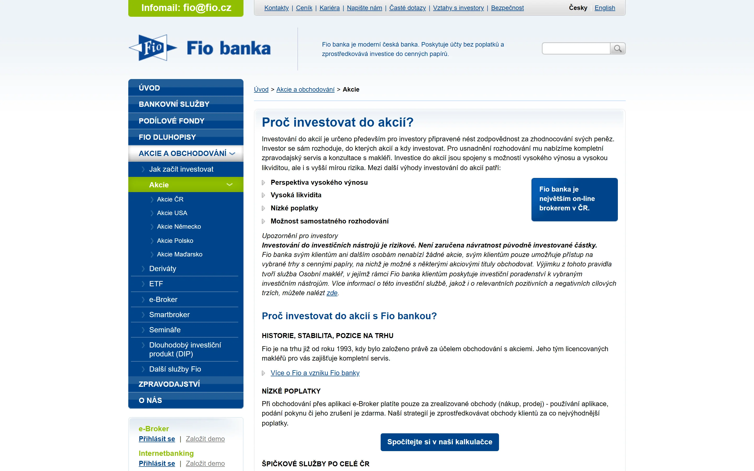 Akcie u Fio e-Broker – prístup na 7 búrz vrátane BCPP, NYSE a NASDAQ