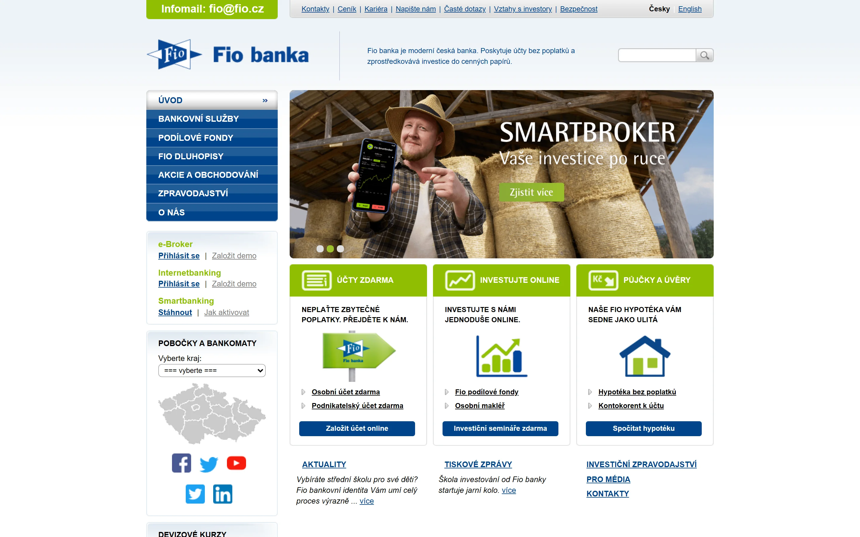 Prehľad poplatkov Fio e-Broker – provízie za obchody na BCPP a zahraničných burzách