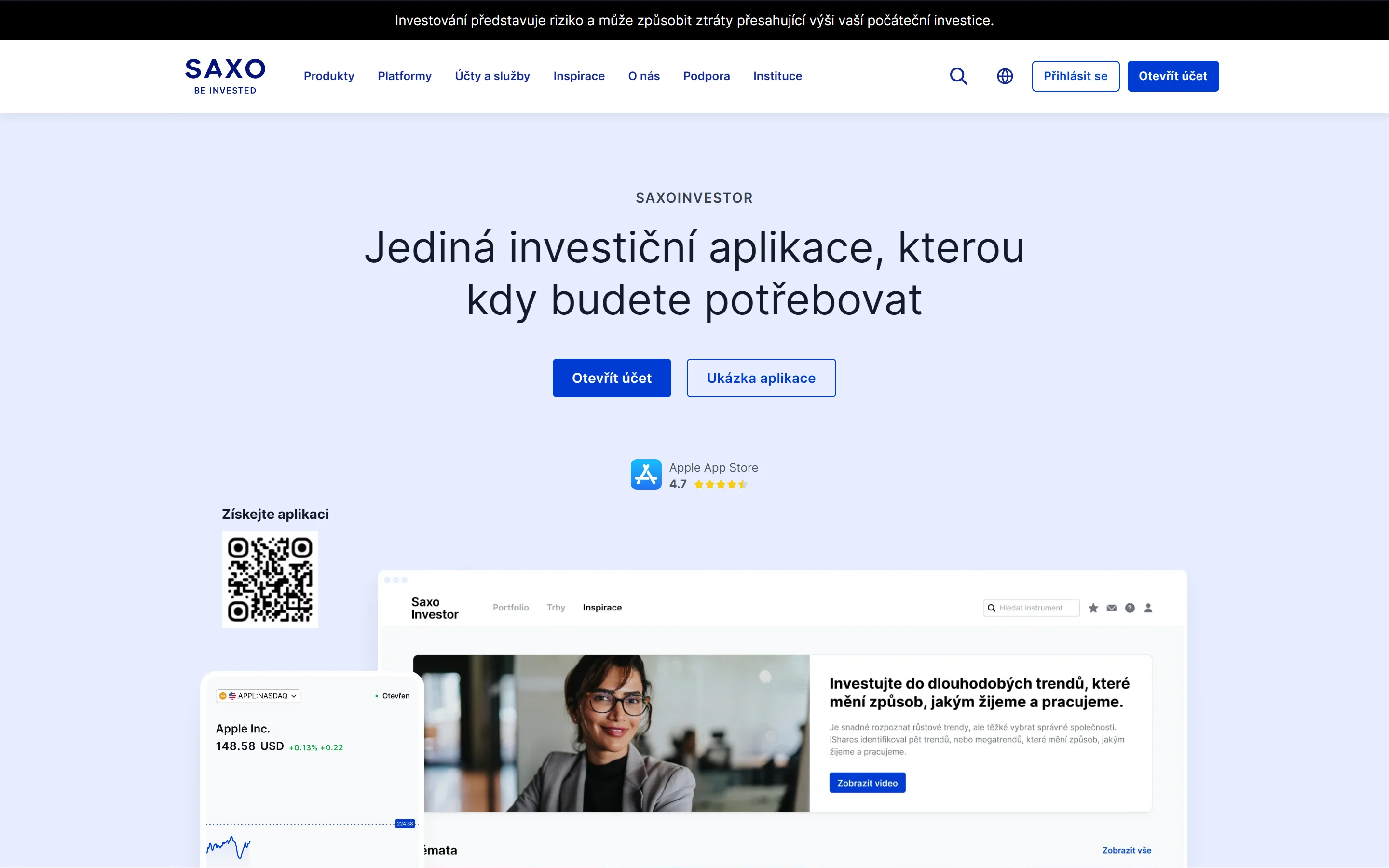 SaxoInvestor – hlavná obchodná platforma Saxo Bank