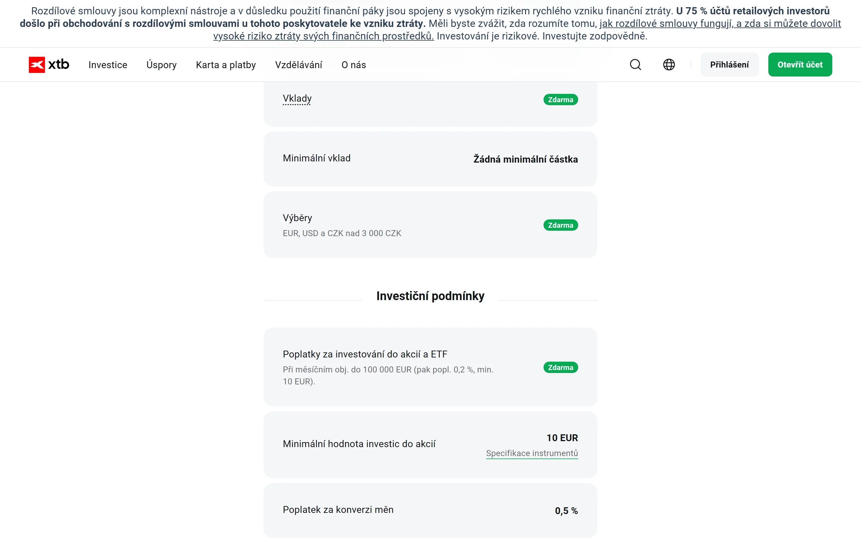 Prehľad poplatkov XTB – vklady, výbery a bankové prevody
